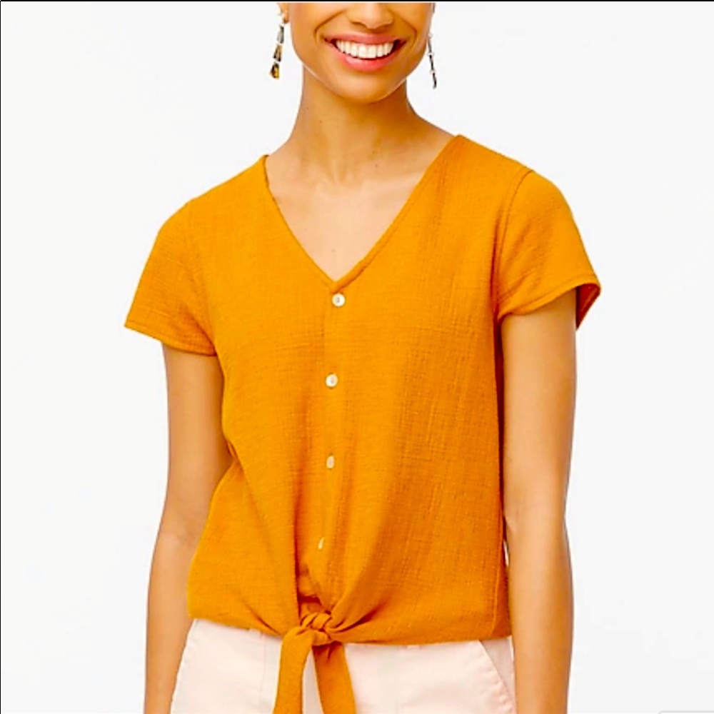 J. Crew textured tie-front top XS NWOT